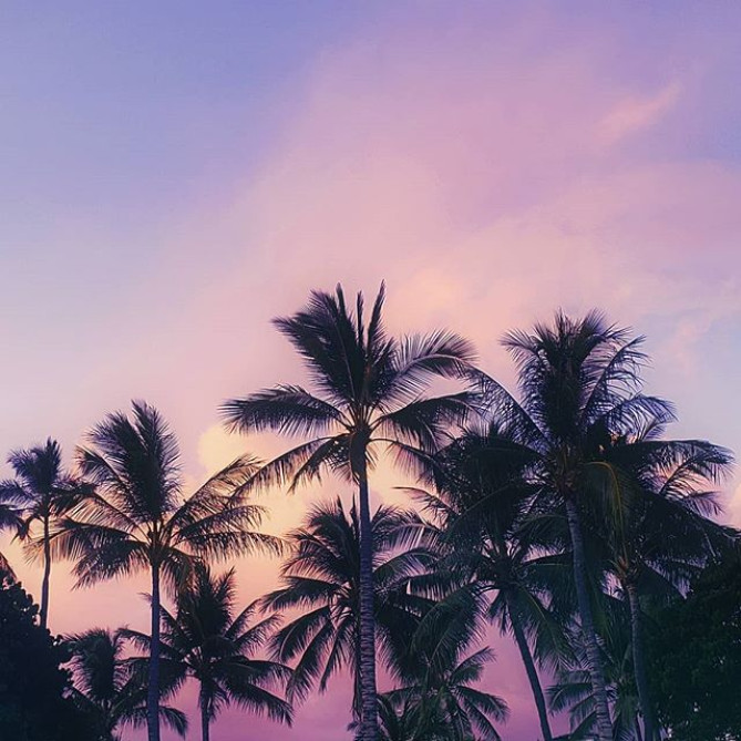 ハワイの美しい夕焼け