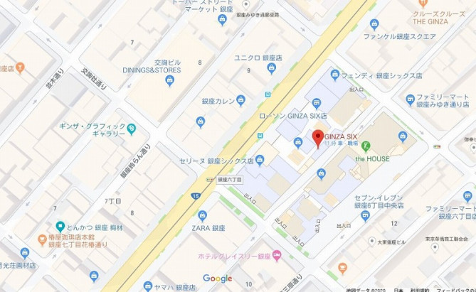 土日祝は中央通り(黄色の道)が封鎖されるので要注意!
