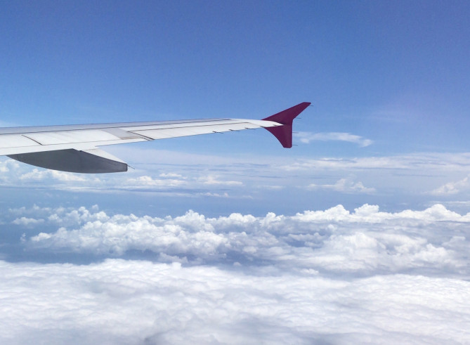 飛行機から見える景色