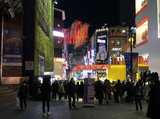 ミリオレホテルの目の前の通り