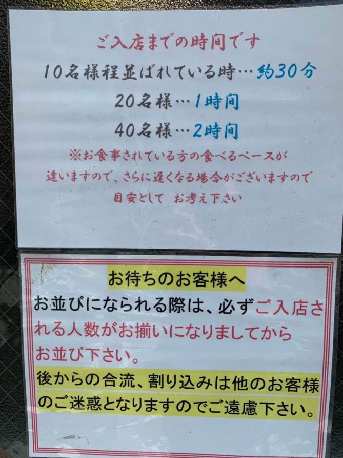 麺や金時への入店目安