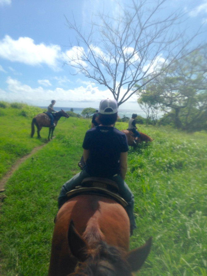 広大な敷地内での乗馬