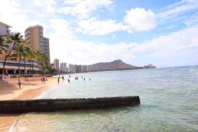 ワイキキビーチからの景色
