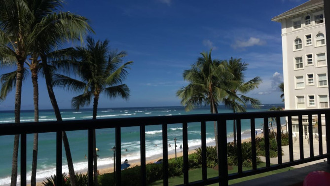 オーシャンフロントの部屋からの景色