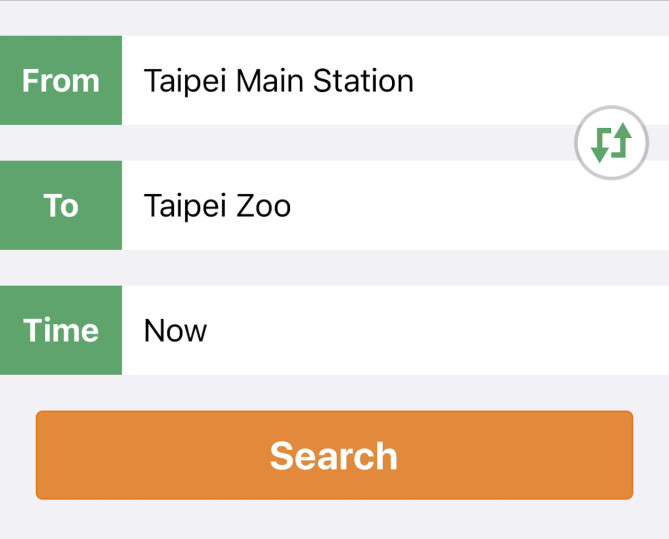 乗り換え案内はとても簡単