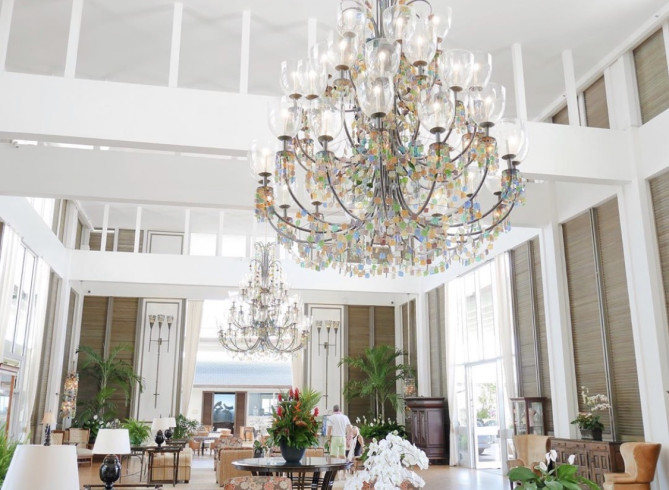 カハラホテルといえばこのシャンデリア☆