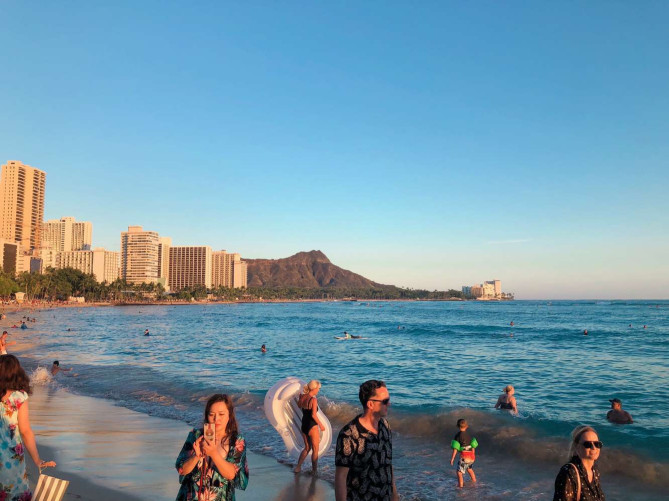 ワイキキビーチとダイヤモンドヘッド