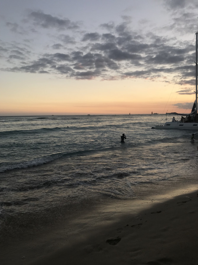 夕方のワイキキビーチ