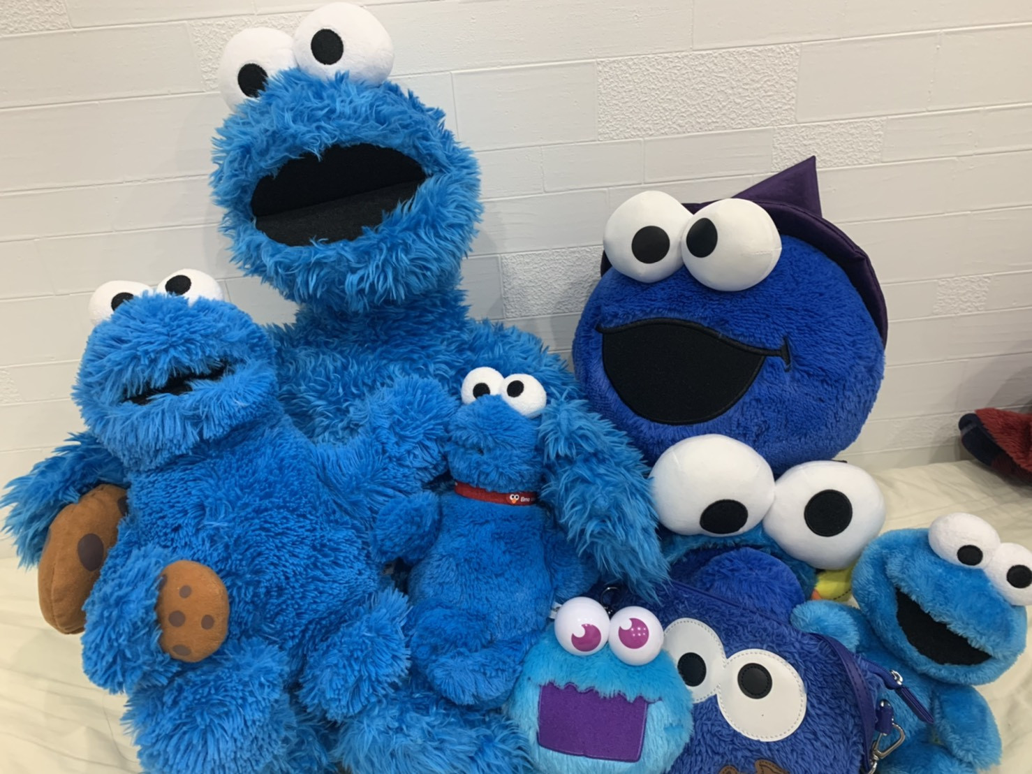 ユニバーサル・スタジオ・ジャパンのクッキーモンスターとエルモ ぬいぐるみ二つ売り USJ セサミストリート ペアマスコットキーチェーン エルモ